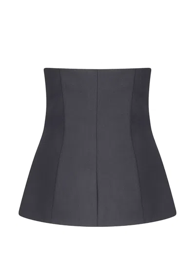 P.a.r.o.s.h Double-breasted Strapless Top In Black