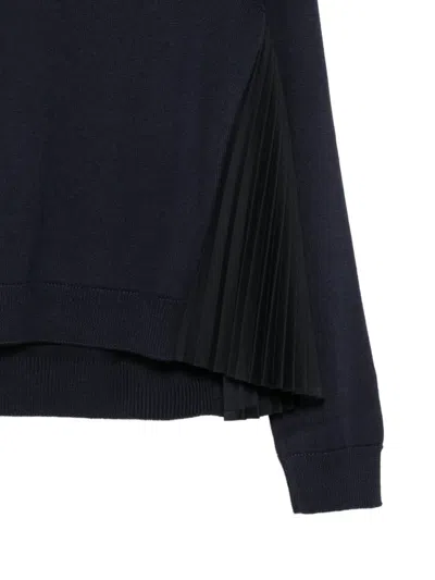 Nude Pleated-panel Sweater In Blue