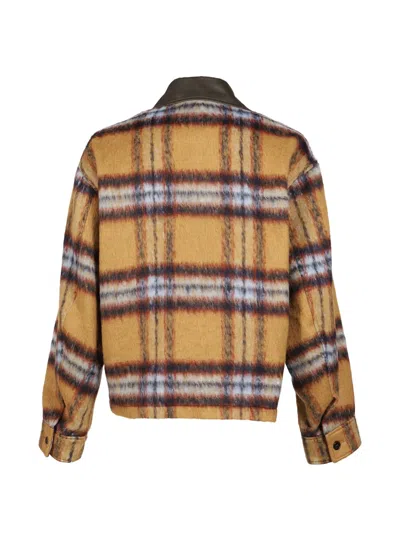 We11 Done We11done Tan Camel Check Pattern Jacket In Brown