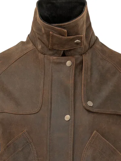 D Four Corduroy-collar Storm-flap Coat In Multi