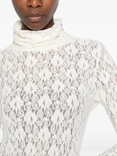 Dixie Lace Roll-neck Top In Multi
