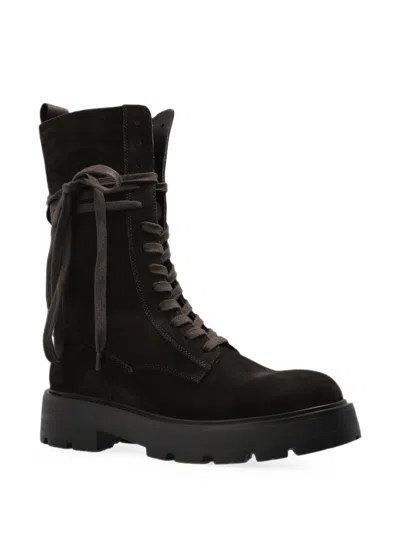 Bogner Riga Suede Combat Boots In Black