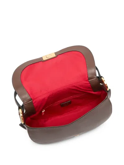 Lancel Medium Celeste De  Buckled Shoulder Bag In Brown