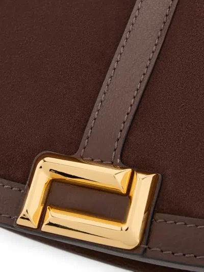 Lancel Medium Celeste De  Buckled Shoulder Bag In Brown