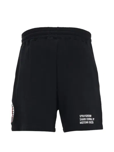 Sprayground Shark Central Drawstring Shorts In Black