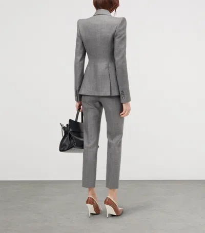 Alexander Mcqueen Mcqueen Wool Single-breasted Blazer In Gray