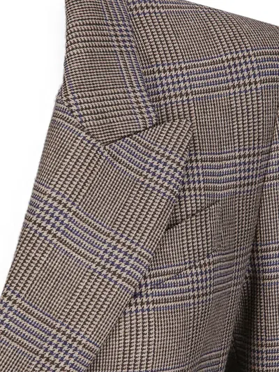 P.a.r.o.s.h Checked Double-breasted Jacket In Gray