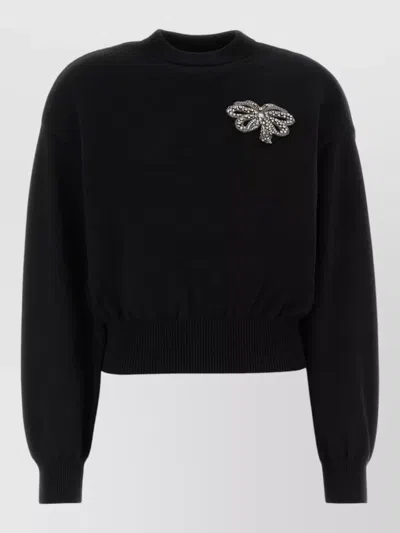 Givenchy Crystal Bow-embroidered Sweater In Black