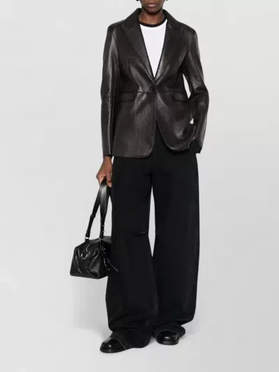 P.a.r.o.s.h Leather Suit Jacket In Black