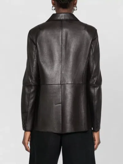 P.a.r.o.s.h Leather Suit Jacket In Black