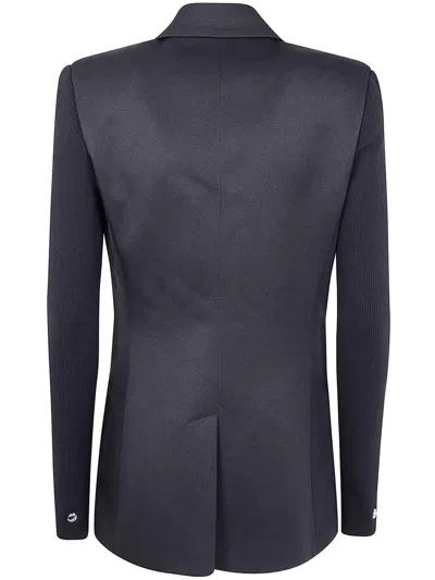 Coperni Modern Ribbed Jacket Notched Lapel In Black