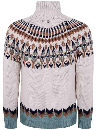 Dondup Chic Turtle Neck Knit Sweater In Nude & Neutrals