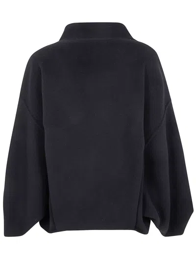 Darkpark Oversized Cashmere Wool Jacket With Asymmetric Front In Black
