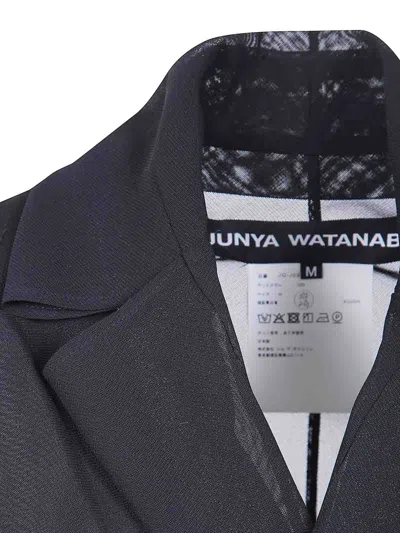 Junya Watanabe Long Doublebreasted Coat In Black