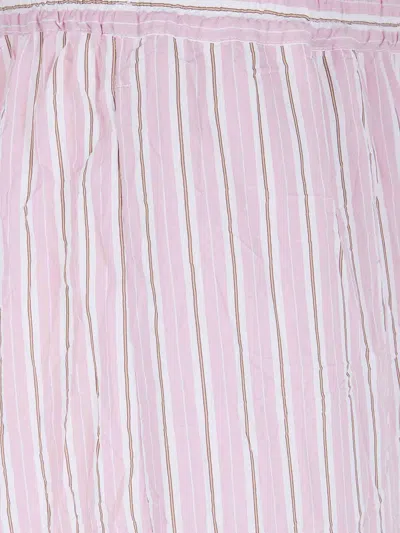 Nuur Striped Trousers With Elastic In Pink