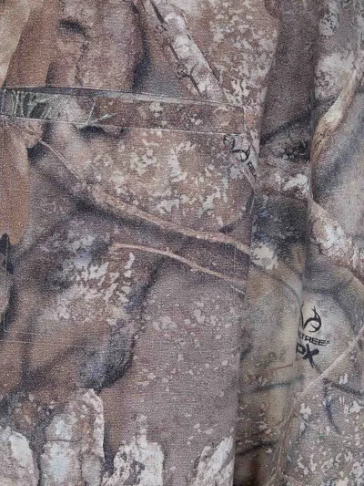Represent Mens Tree-graphic Print Camouflage Cotton Trucker Jacket In Gray