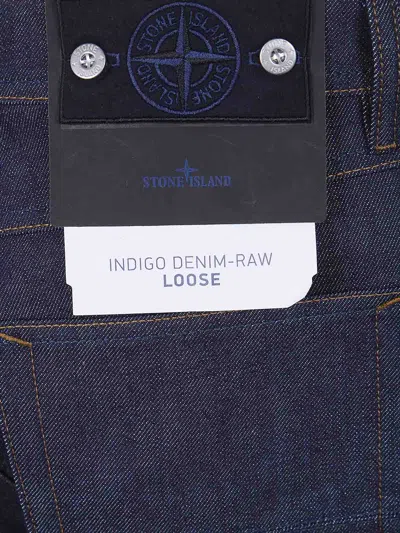 Stone Island J100007 Stretch Black Denim-rinsed Jeans In Blue