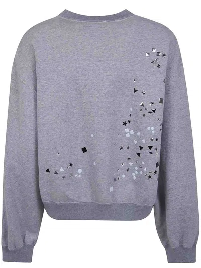 Miharayasuhiro Stud-embellished Distressed Sweatshirt In Gray