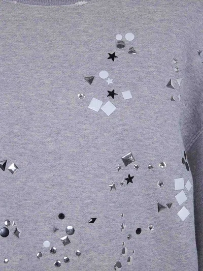 Miharayasuhiro Stud-embellished Distressed Sweatshirt In Gray