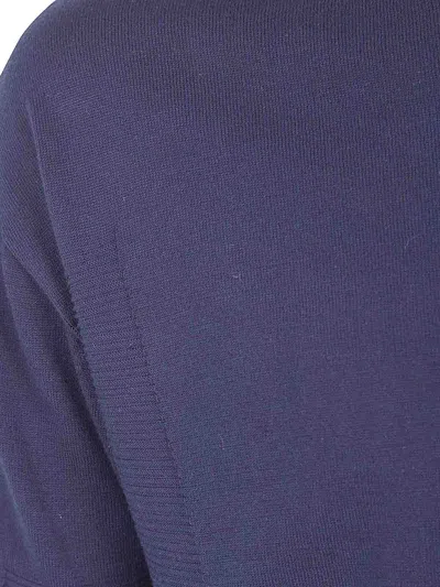 Md75 Light Cotton Boxi Short Sleeves Sweater In Blue