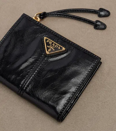 Prada Small Leather Wallet In Black