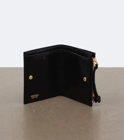 Prada Small Leather Wallet In Black
