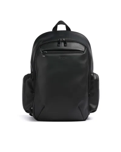 Hugo Boss Leather-effect Recycled Polyester Backpack In Purple