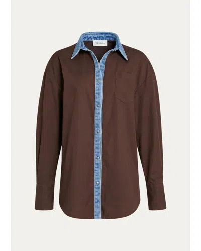 Ser.o.ya Gill Oversized Button-front Shirt In Brown