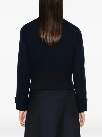 Maje Button-up Wool-blend Jacket In Blue