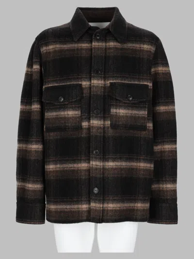 Isabel Marant Plaid Structured Collar Wool-blend Jacket In Black