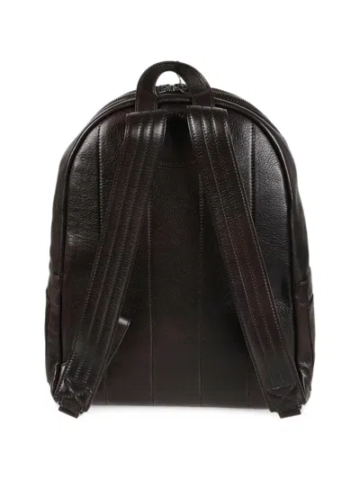 Orciani Grained Leather Backpack In Brown