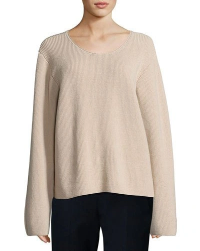 The Row Grisa Ribbed Scoop-neck Sweater, Flesh