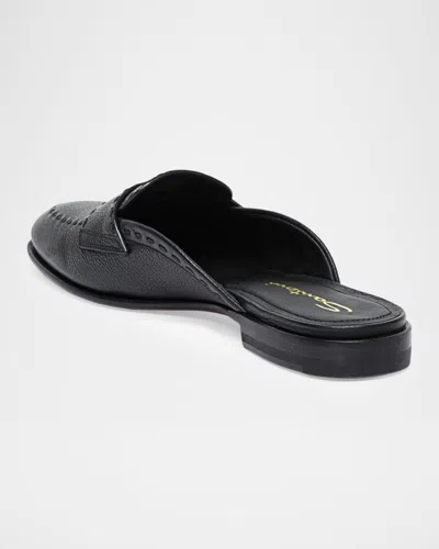 Santoni Granato Leather Mule In Multi
