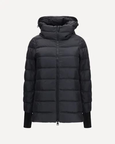 Herno Hooded Polyester Puffer Down Jacket In Black