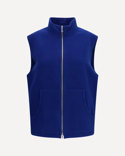 Rier Virgin Wool Fleece Vest In Blue