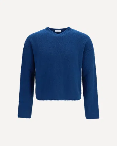 Rier Lamb Wool V-neck Sweater In Blu