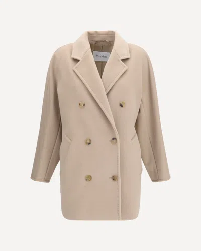 Max Mara Short 101801 Icon Coat In Light Beige In Neutral