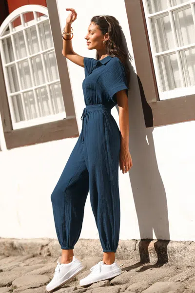 Cupshe Leisurely Pace Blue Jumpsuit In Blue