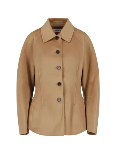 Rohe Wool Button Jacket In Brown