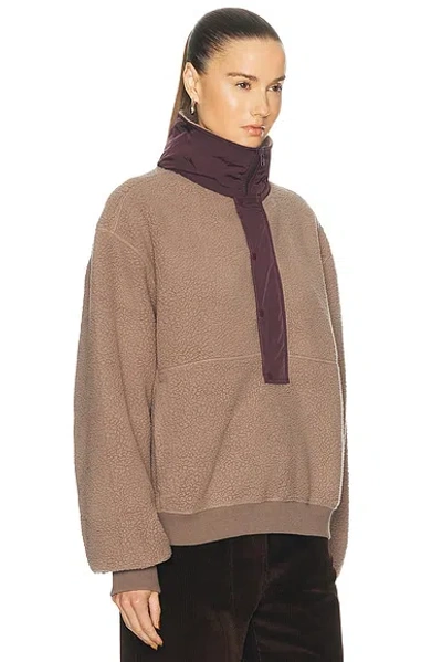 Entire Studios System Fleece Pullover Sweatshirt In Brown