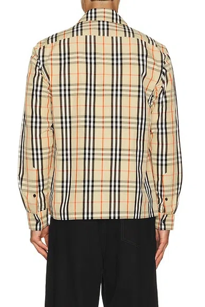 Burberry Check-pattern Zip-fastening Overshirt In Neutral