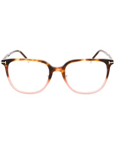 Tom Ford Ladies Brown Rectangular Eyeglass Frames Ft5778db In Multi