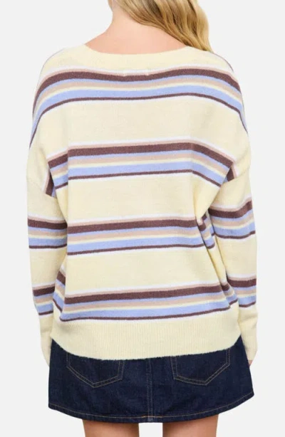 Blu Pepper Pullover V-neck Sweater In White