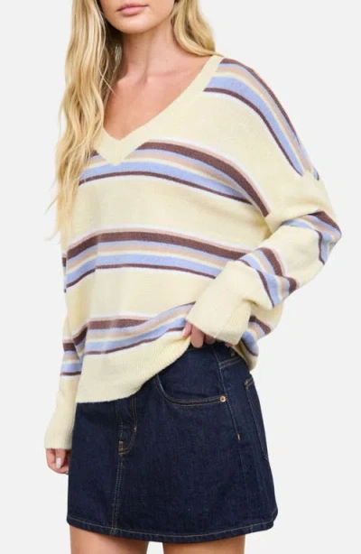 Blu Pepper Pullover V-neck Sweater In White