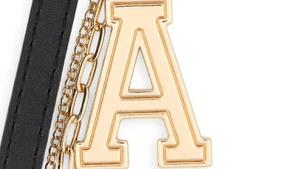 Leith Varsity Initial Bag Charm In Multi