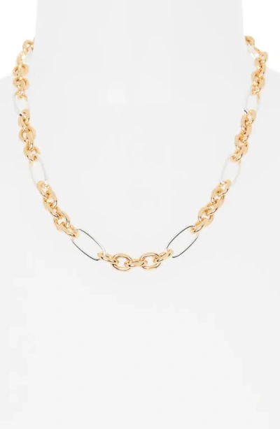 Leith Two-tone Chain Link Necklace In Multi
