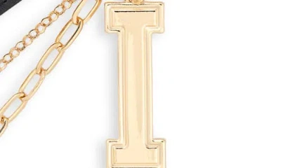 Leith Varsity Initial Bag Charm In Multi