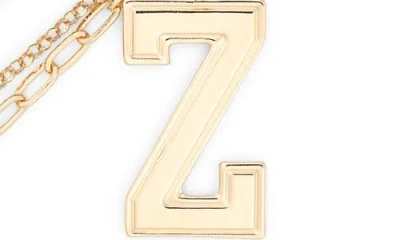 Leith Varsity Initial Bag Charm In Gold