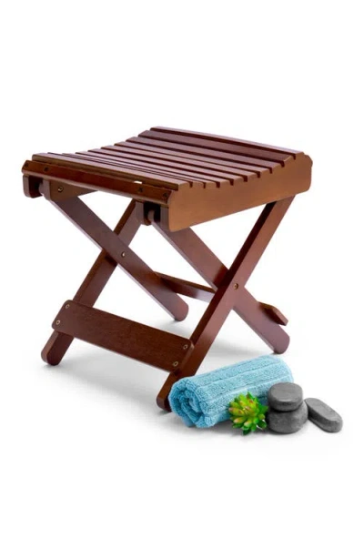 Sorbus Bamboo Folding Step Stool Bench In Brown