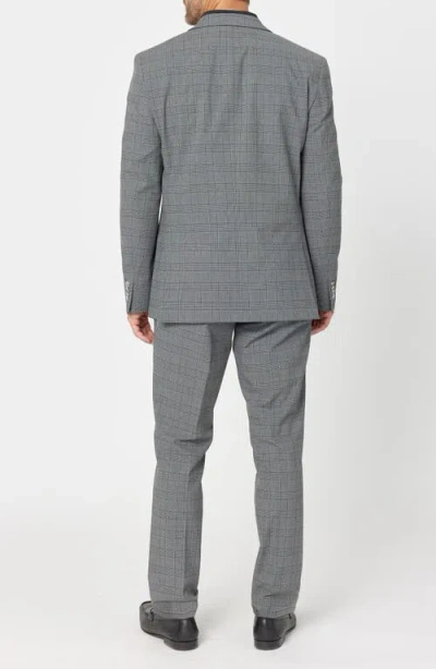 Savile Row Co Checked Two-button Suit In Charcoal/ Navy